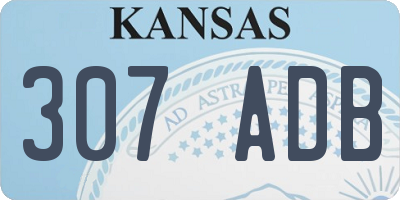 KS license plate 307ADB