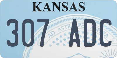 KS license plate 307ADC