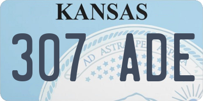 KS license plate 307ADE