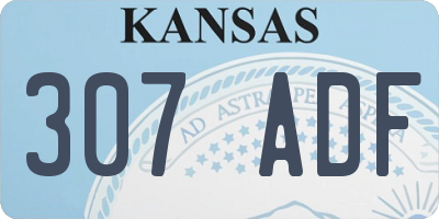 KS license plate 307ADF