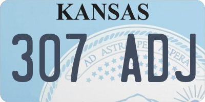 KS license plate 307ADJ