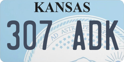 KS license plate 307ADK