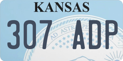 KS license plate 307ADP