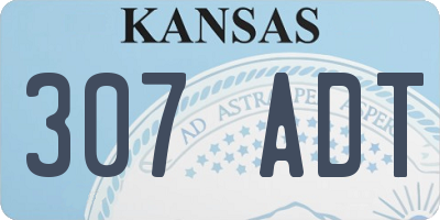 KS license plate 307ADT