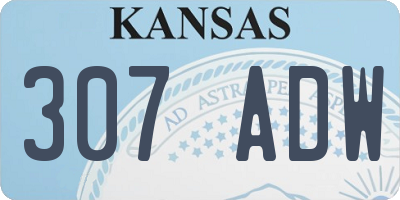 KS license plate 307ADW
