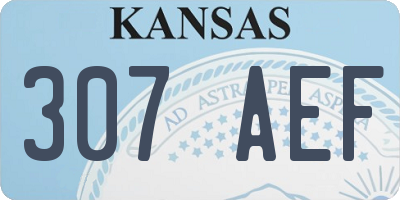 KS license plate 307AEF