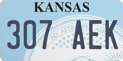 KS license plate 307AEK