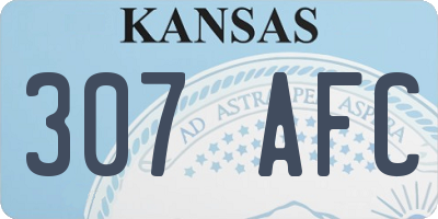 KS license plate 307AFC