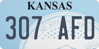 KS license plate 307AFD