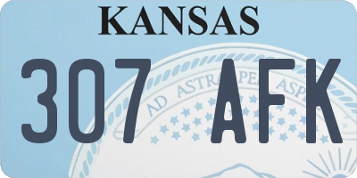 KS license plate 307AFK
