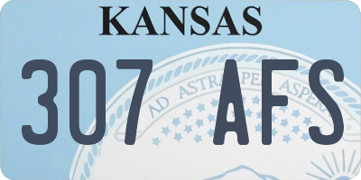 KS license plate 307AFS