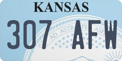 KS license plate 307AFW
