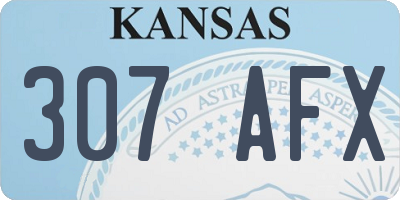 KS license plate 307AFX