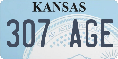 KS license plate 307AGE
