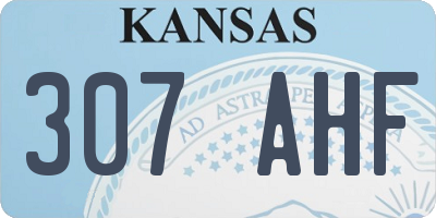 KS license plate 307AHF