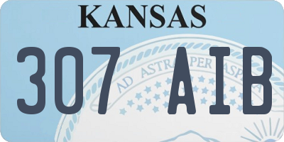 KS license plate 307AIB
