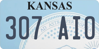 KS license plate 307AIO