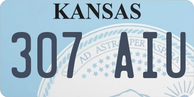 KS license plate 307AIU