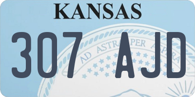 KS license plate 307AJD