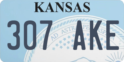 KS license plate 307AKE