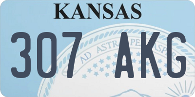 KS license plate 307AKG