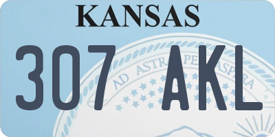 KS license plate 307AKL