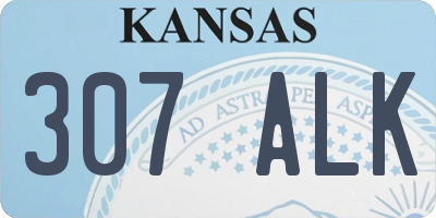 KS license plate 307ALK