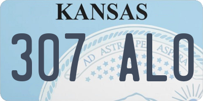 KS license plate 307ALO