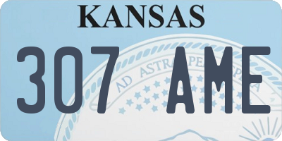 KS license plate 307AME