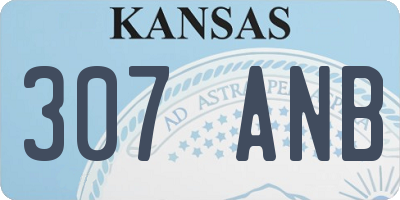 KS license plate 307ANB