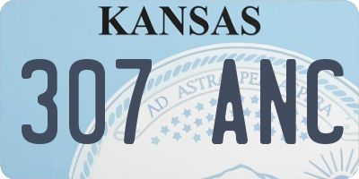KS license plate 307ANC