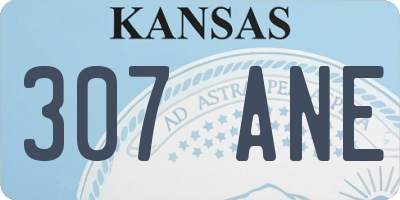 KS license plate 307ANE
