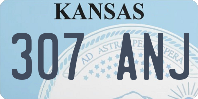 KS license plate 307ANJ