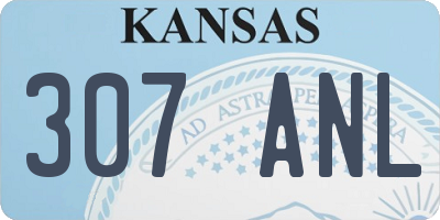 KS license plate 307ANL