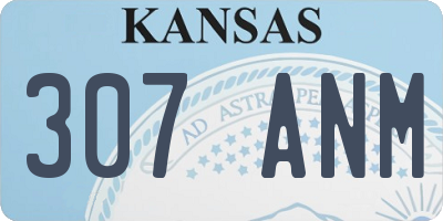 KS license plate 307ANM