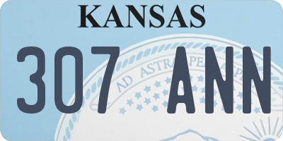 KS license plate 307ANN