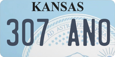KS license plate 307ANO