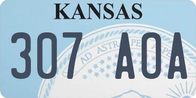 KS license plate 307AOA