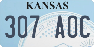 KS license plate 307AOC