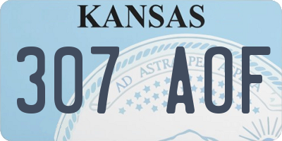 KS license plate 307AOF