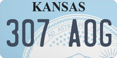 KS license plate 307AOG