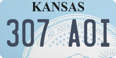 KS license plate 307AOI