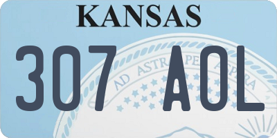 KS license plate 307AOL