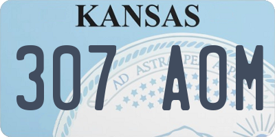 KS license plate 307AOM