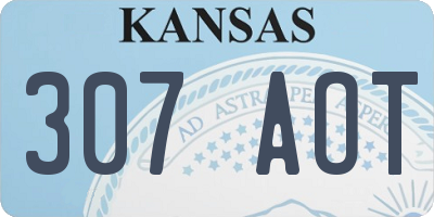 KS license plate 307AOT