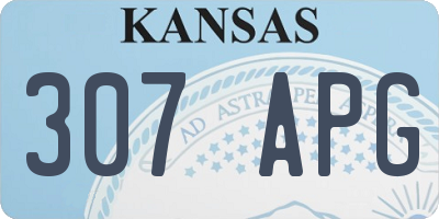 KS license plate 307APG
