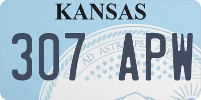 KS license plate 307APW