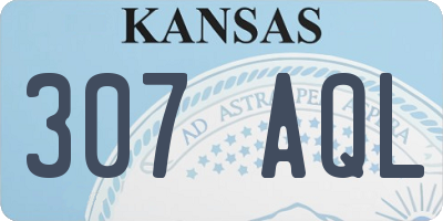 KS license plate 307AQL