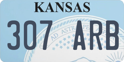 KS license plate 307ARB