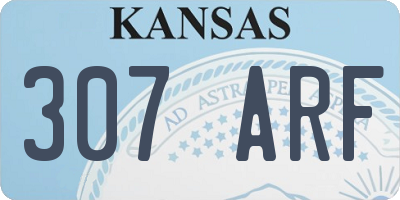 KS license plate 307ARF